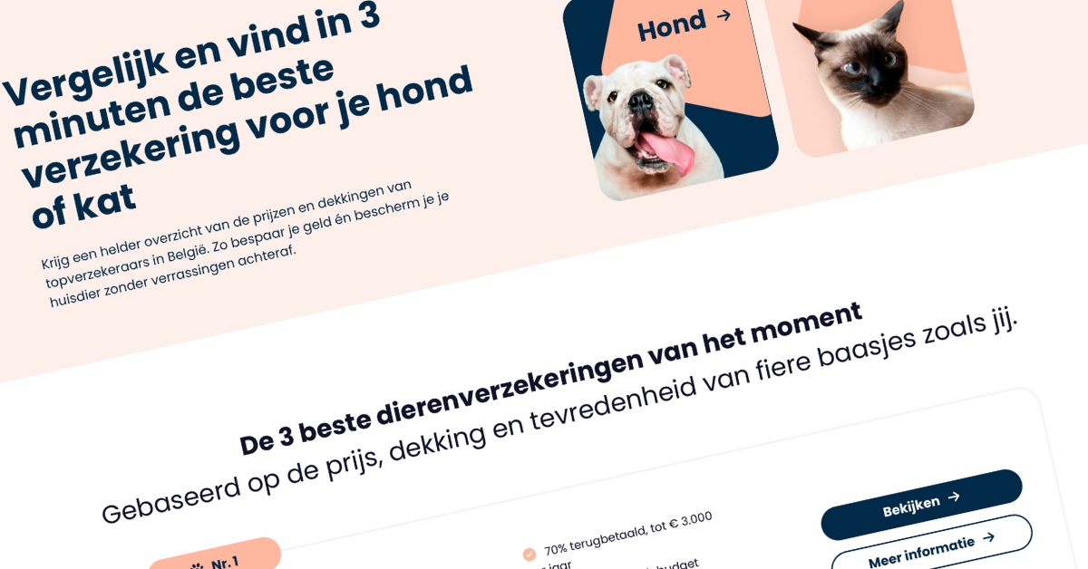 Lancering website om dierenverzekeringen te vergelijken
